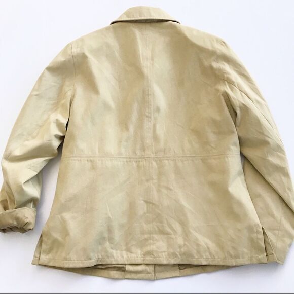 2/25 Esprit ❤️ Vintage Jacket Coat Suede Like Camel Shacket - Picture 3 of 5